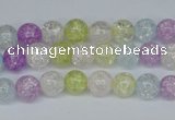 CKQ21 15.5 inches 6mm round dyed crackle quartz beads wholesale