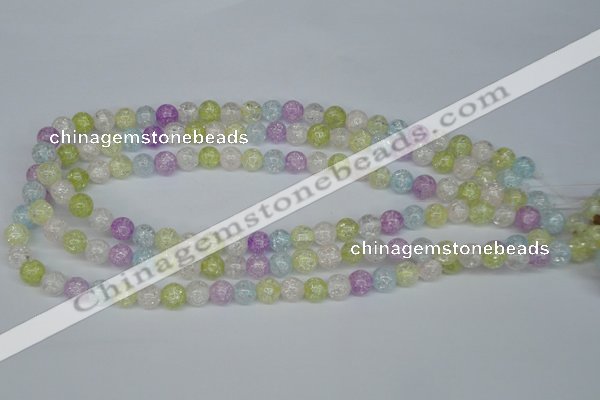 CKQ21 15.5 inches 6mm round dyed crackle quartz beads wholesale