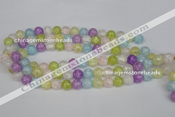 CKQ24 15.5 inches 12mm round dyed crackle quartz beads wholesale