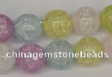 CKQ25 15.5 inches 14mm round dyed crackle quartz beads wholesale