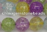 CKQ26 15.5 inches 16mm round dyed crackle quartz beads wholesale