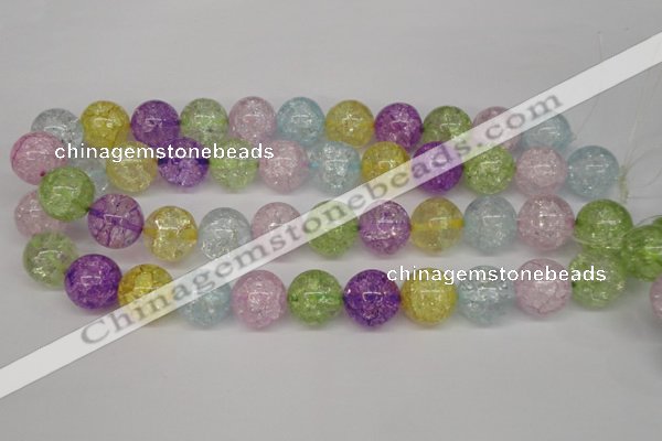 CKQ26 15.5 inches 16mm round dyed crackle quartz beads wholesale