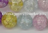 CKQ27 15.5 inches 18mm round dyed crackle quartz beads wholesale