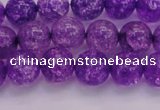 CKQ310 15.5 inches 10mm round dyed crackle quartz beads wholesale