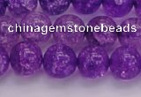 CKQ311 15.5 inches 12mm round dyed crackle quartz beads wholesale