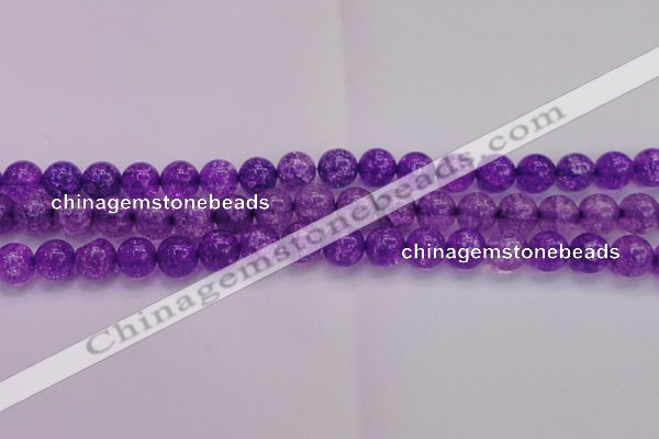 CKQ311 15.5 inches 12mm round dyed crackle quartz beads wholesale