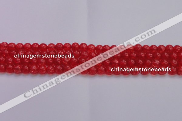 CKQ316 15.5 inches 8mm round dyed crackle quartz beads wholesale