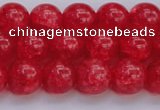 CKQ318 15.5 inches 12mm round dyed crackle quartz beads wholesale