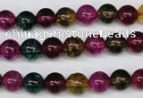 CKQ32 15.5 inches 8mm round dyed crackle quartz beads wholesale