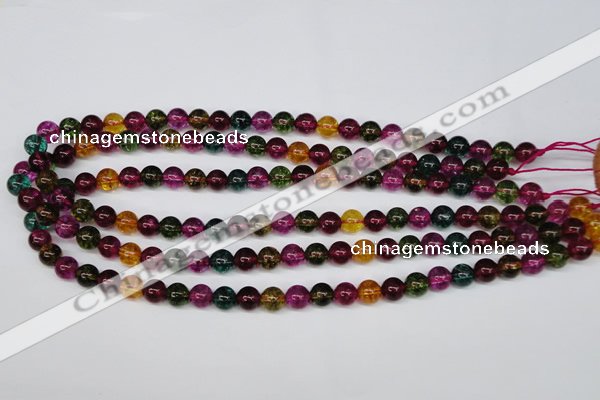 CKQ32 15.5 inches 8mm round dyed crackle quartz beads wholesale