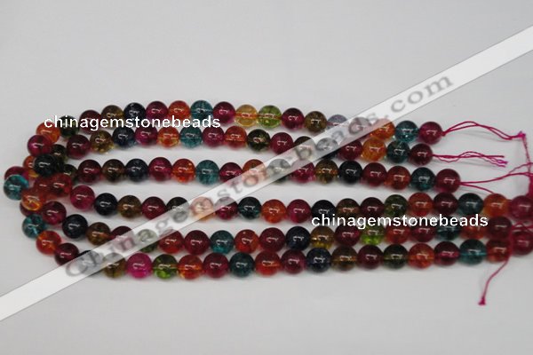 CKQ33 15.5 inches 10mm round dyed crackle quartz beads wholesale