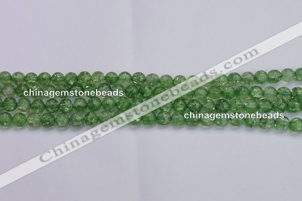 CKQ337 15.5 inches 8mm round dyed crackle quartz beads wholesale