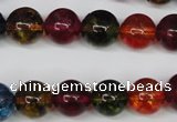 CKQ34 15.5 inches 12mm round dyed crackle quartz beads wholesale