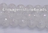 CKQ343 15.5 inches 6mm faceted round dyed crackle quartz beads