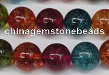 CKQ35 15.5 inches 14mm round dyed crackle quartz beads wholesale