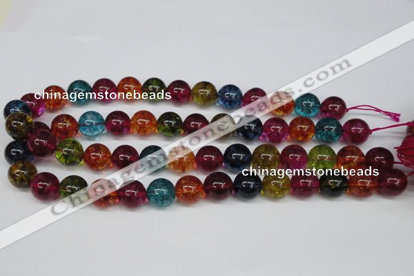 CKQ35 15.5 inches 14mm round dyed crackle quartz beads wholesale