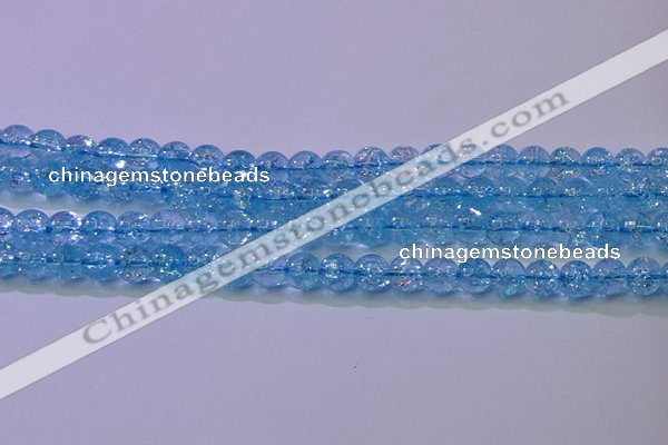 CKQ360 15.5 inches 4mm round dyed crackle quartz beads wholesale