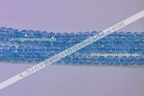 CKQ361 15.5 inches 6mm round dyed crackle quartz beads