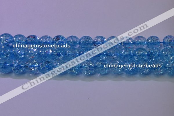 CKQ362 15.5 inches 8mm round dyed crackle quartz beads