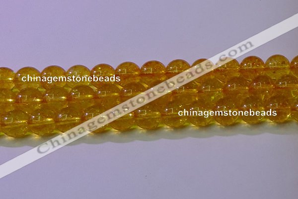 CKQ382 15.5 inches 8mm round dyed crackle quartz beads