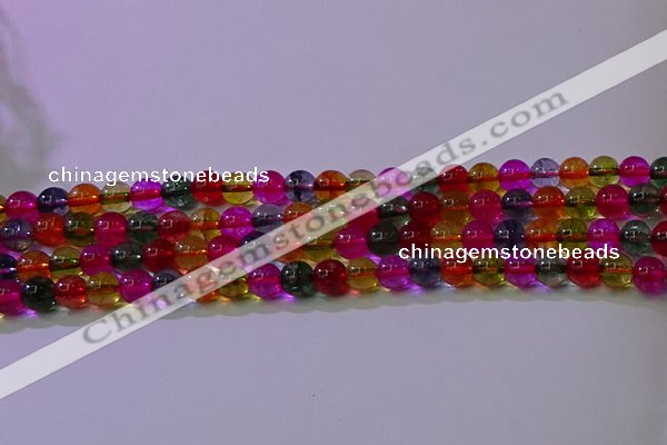 CKQ390 15.5 inches 4mm round dyed crackle quartz beads wholesale