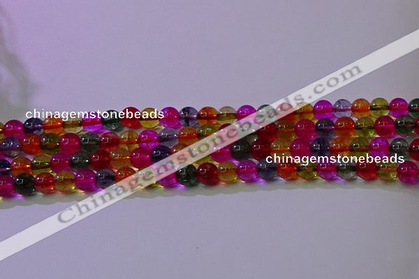 CKQ391 15.5 inches 6mm round dyed crackle quartz beads