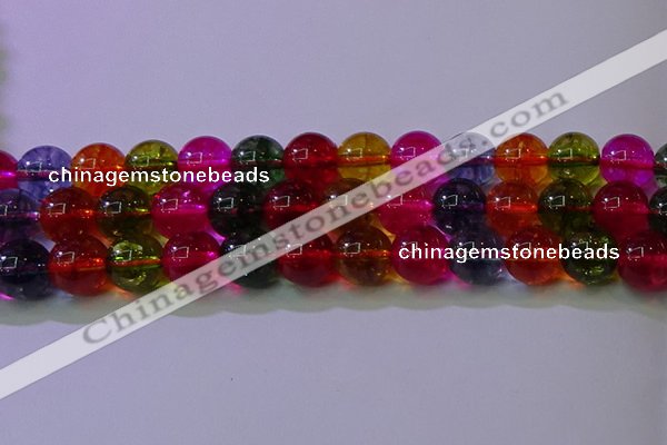 CKQ392 15.5 inches 8mm round dyed crackle quartz beads