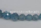 CKQ51 15.5 inches 6mm - 14mm faceted round dyed crackle quartz beads