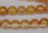 CKQ92 15.5 inches 8mm round AB-color dyed crackle quartz beads