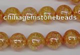 CKQ93 15.5 inches 10mm round AB-color dyed crackle quartz beads