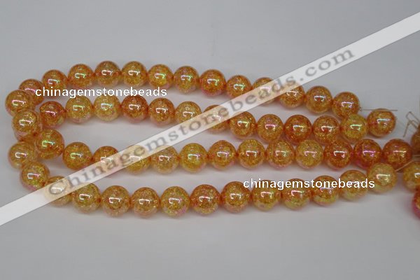 CKQ94 15.5 inches 12mm round AB-color dyed crackle quartz beads