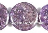 CKU05 15 inches 25mm coin purple kunzite beads wholesale