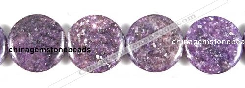 CKU05 15 inches 25mm coin purple kunzite beads wholesale