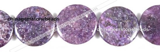 CKU06 15 inches 30mm coin purple kunzite beads wholesale