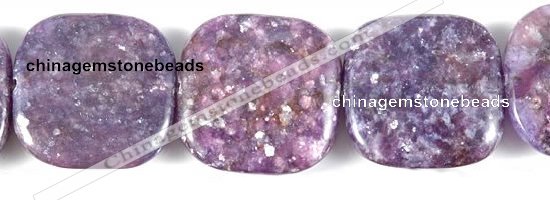 CKU09 15 inches 20*20mm square purple kunzite beads wholesale