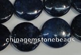 CKU138 15.5 inches 20mm flat round dyed kunzite beads wholesale