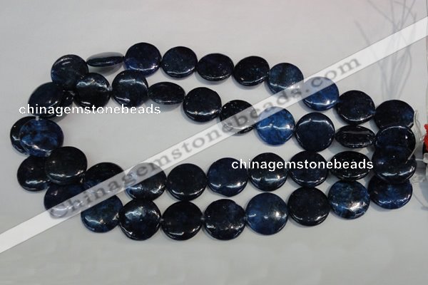 CKU138 15.5 inches 20mm flat round dyed kunzite beads wholesale