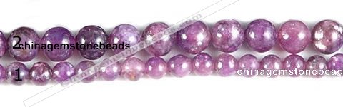 CKU15 15 inches 4mm & 6mm round purple kunzite beads wholesale