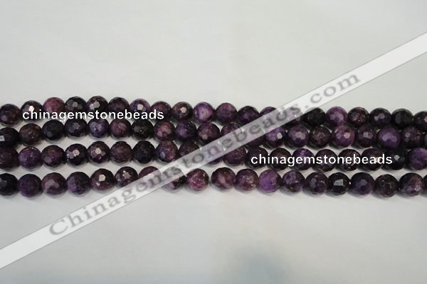 CKU22 15.5 inches 8mm faceted round purple kunzite beads wholesale