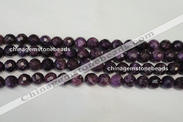 CKU25 15.5 inches 14mm faceted round purple kunzite beads wholesale