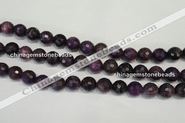 CKU26 15.5 inches 16mm faceted round purple kunzite beads wholesale