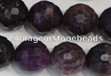 CKU27 15.5 inches 18mm faceted round purple kunzite beads wholesale