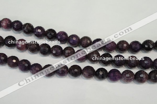 CKU27 15.5 inches 18mm faceted round purple kunzite beads wholesale