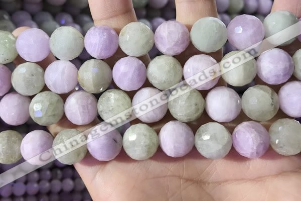 CKU327 15.5 inches 12mm - 12.5mm faceted round natural kunzite beads