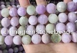 CKU328 15.5 inches 14mm - 15mm faceted round natural kunzite beads