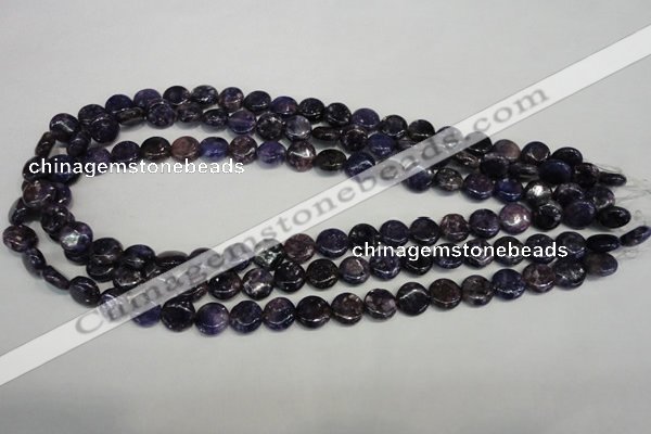 CKU35 15.5 inches 10mm flat round purple kunzite beads wholesale