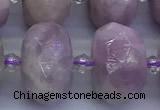 CKU350 15 inches 10*16mm faceted rondelle kunzite beads