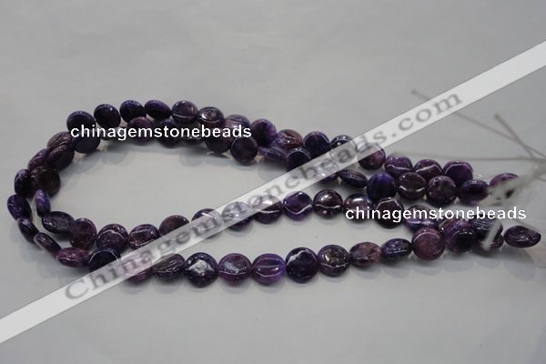 CKU36 15.5 inches 12mm flat round purple kunzite beads wholesale