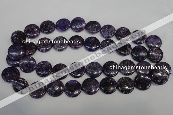 CKU38 15.5 inches 20mm flat round purple kunzite beads wholesale