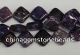 CKU48 15.5 inches 10*10mm diamond purple kunzite beads wholesale